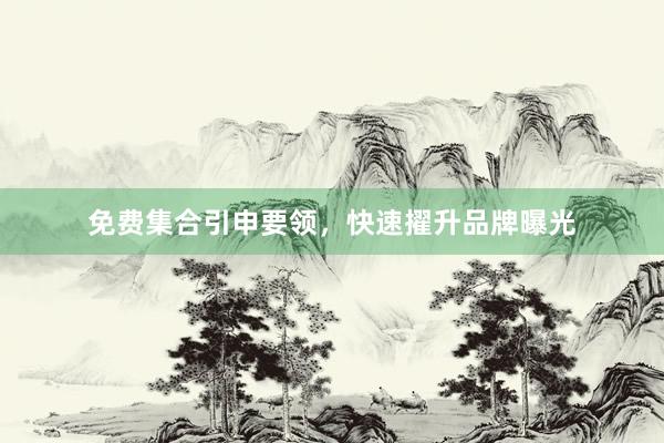 免费集合引申要领，快速擢升品牌曝光